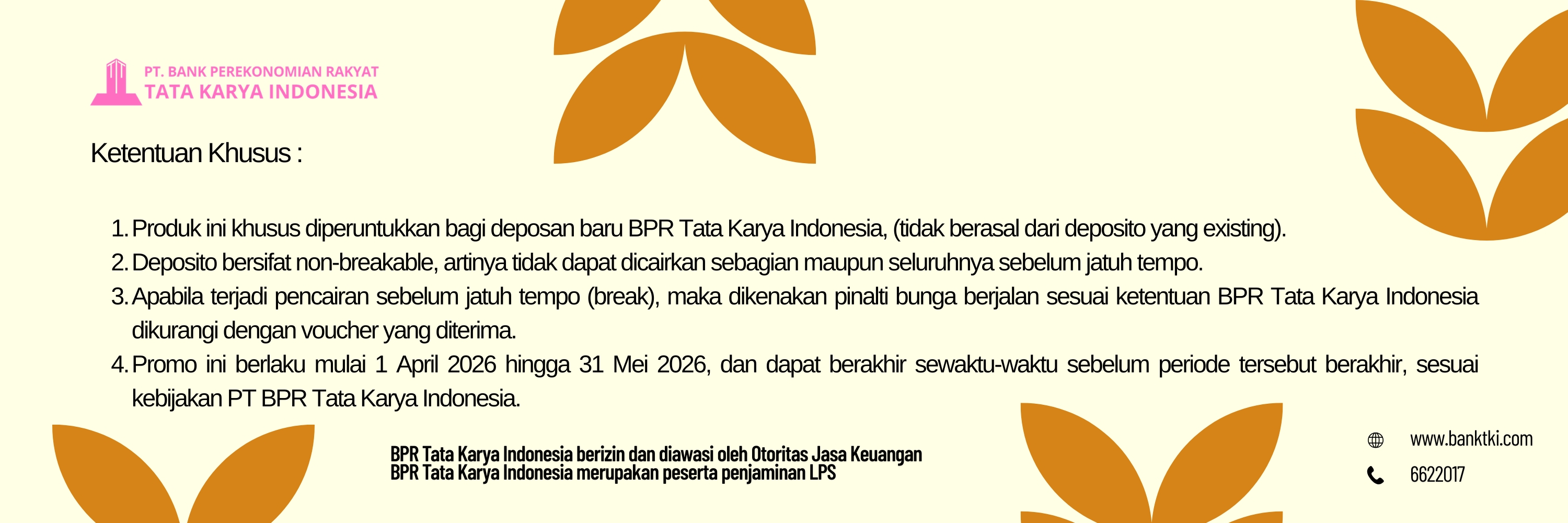 Promo Deposito Online BPR TKI 2